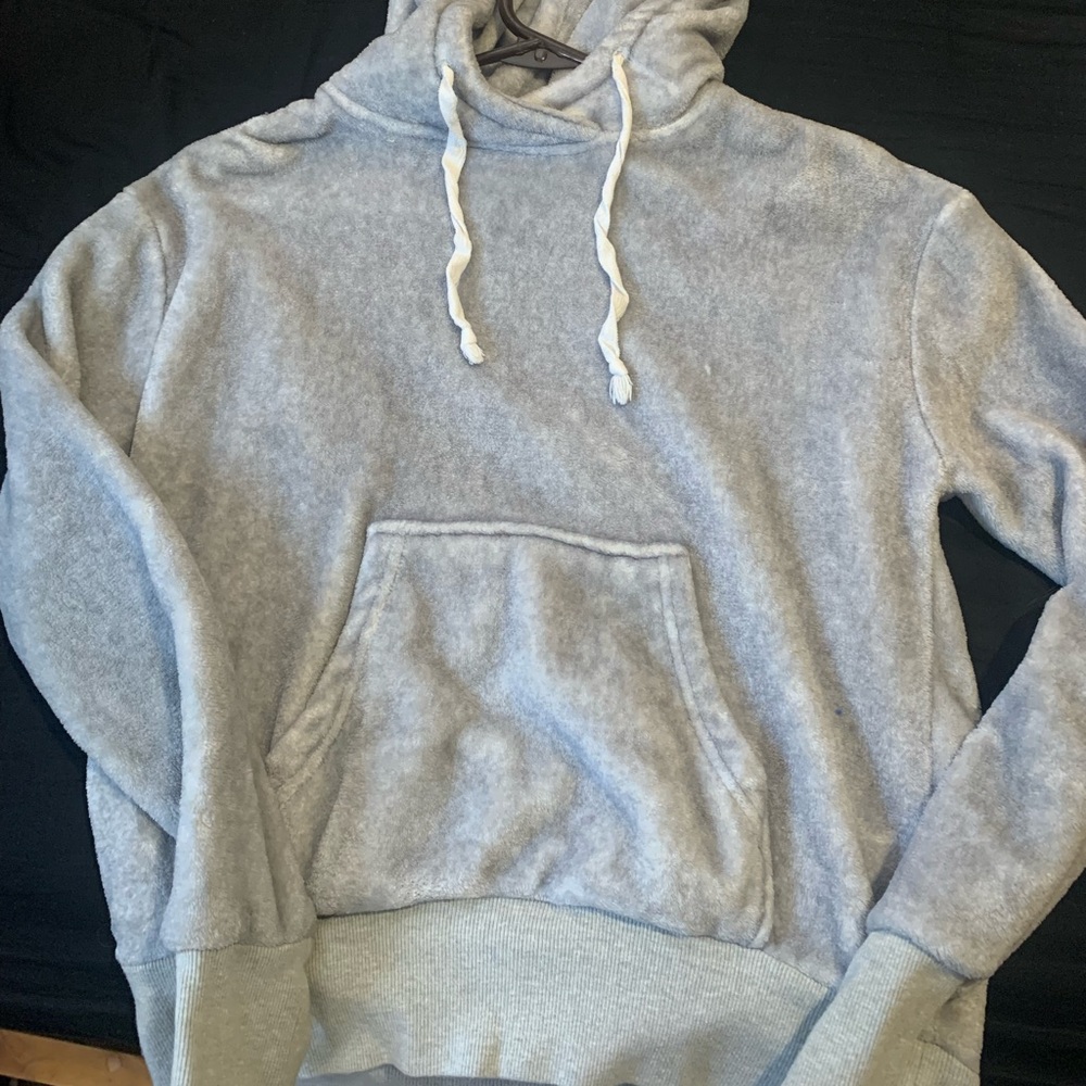 XS Fuzzy Grey Hoodie
